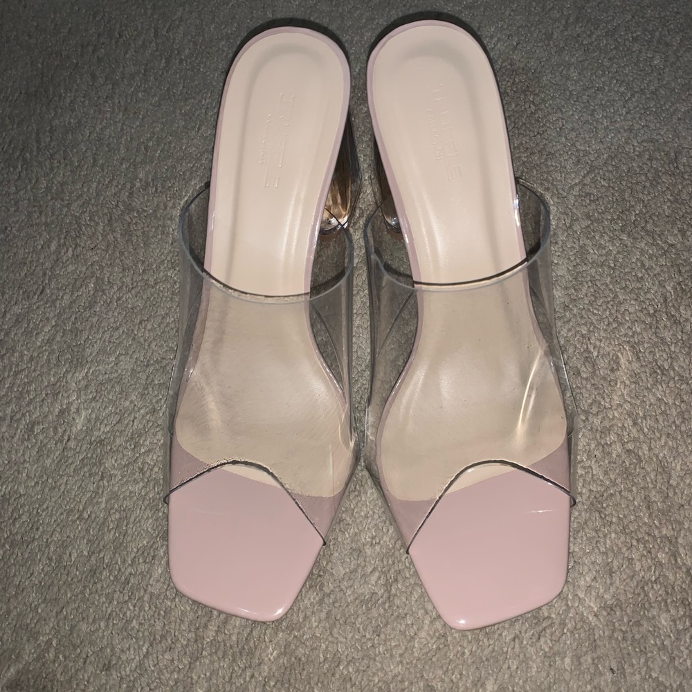 Clear nude heels